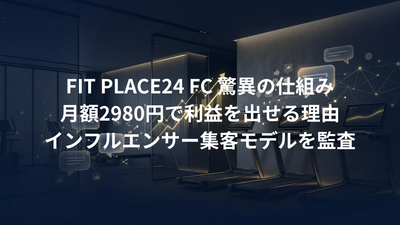 FIT PLACE24（山澤礼明）のFC。月額2,980円で利益を出す驚異の仕組み