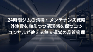 24時間ジムの清掃・メンテナンス。外注費を抑えつつ清潔感を保つコツ