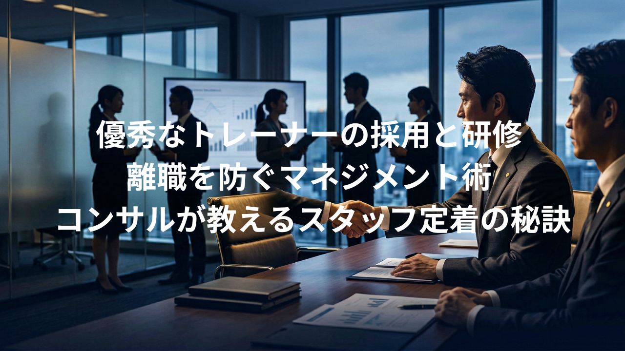 優秀なパーソナルトレーナーの採用と研修。離職を防ぐマネジメント術