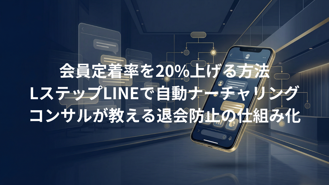 会員定着率を20%上げる。Lステップ（LINE）を活用した自動ナーチャリング