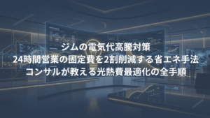 ジムの電気代高騰対策。24時間営業の固定費を2割削減する省エネ手法
