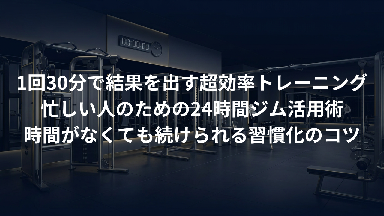 短時間で結果を出す！1回30分の「超効率」24時間ジム活用術